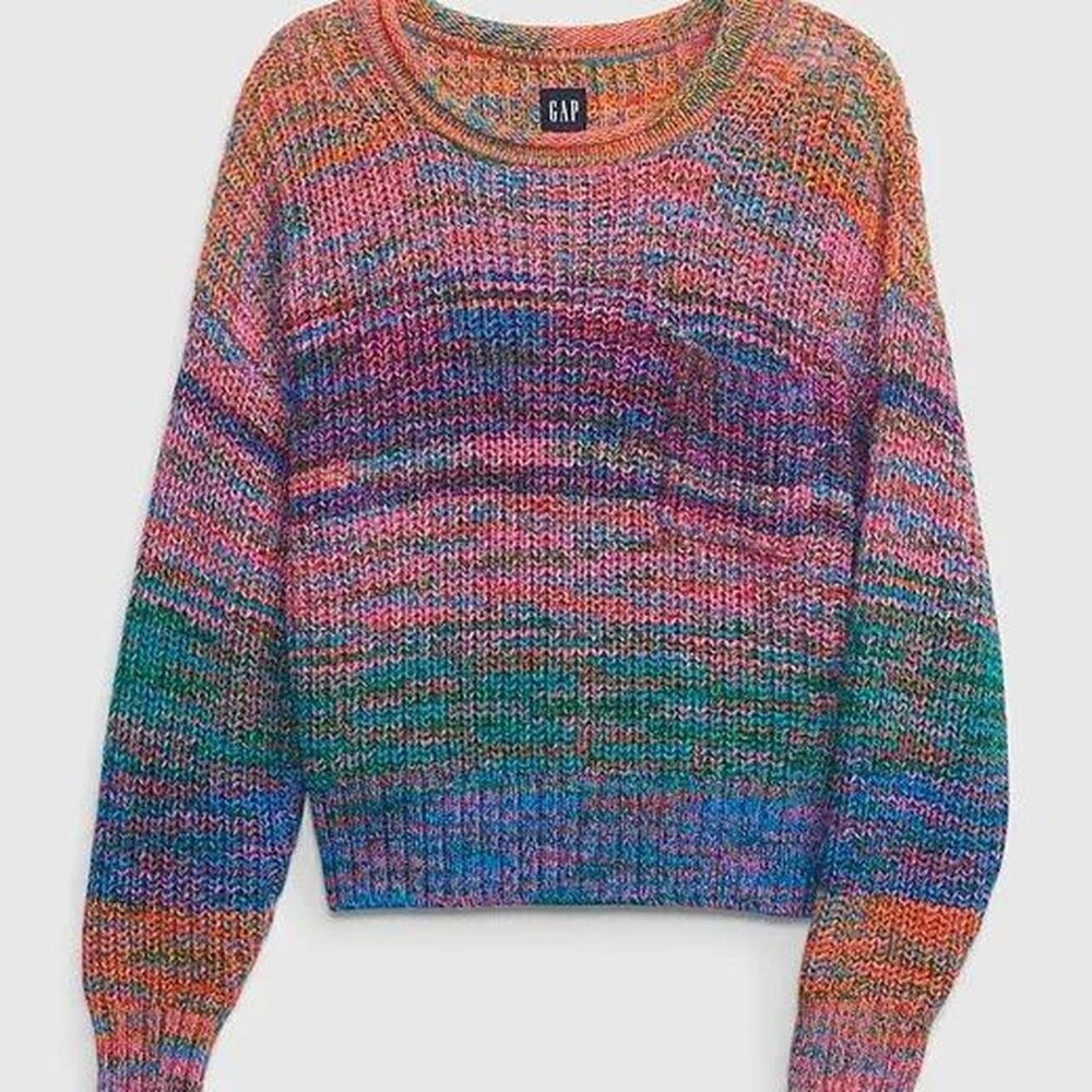 Multicoloured knit sweater #knitwear #winterwear #multicolour